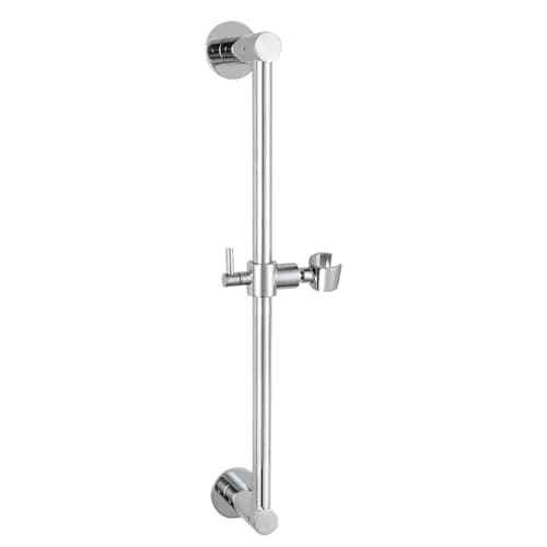 Shower Slide Bar Adjustable Handheld Shower Head Holder Wall Mount - 15inch All-Metal Shower Head Slide Bar Compatible with Bathroom Drill Free Glue Installation - Polished Chrome