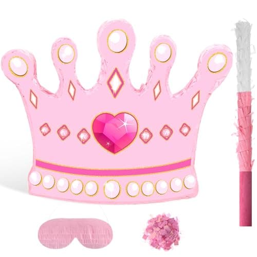 Threan Princess Piata Fairy Party Decorations Pink Ballet Piata Ballerina Birthday Game Set Party Supplies for Girl Theme Baby Shower Butterfly Birthday Supplies DecorationPrincess