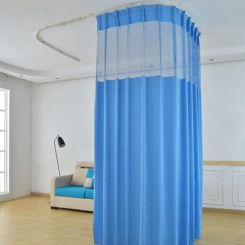 TTZ Hospital Curtain with Flat Hooks for Hospital Medical Clinic SPA Lab Cubicle Curtain Divider Privacy Screen (Color : Dark Blue, Size : 1(7ft Wide x8ft Tall))
