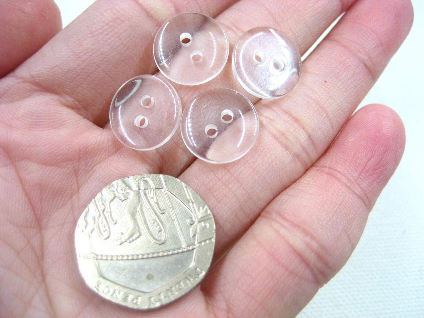 25pcs 12mm Clear Button Transparent Button 2 Hole Shirt Dress Inner Button Sewing Accessory