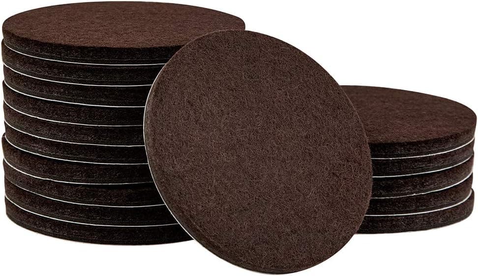 SoftTouch 3 Round HeavyDuty Felt Furniture Pads Protect Surfaces from Scratches Damage Brown 16 Pack