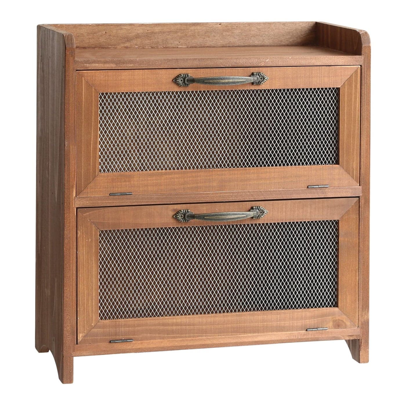 COLLECTIVE HOME 2 Tiered Storage Cabinet Countertop Cabinet Wood Organizer for Kitchen Living Room Bedroom Office 1575 x 145 x 65 no Pattern Double Door Brown