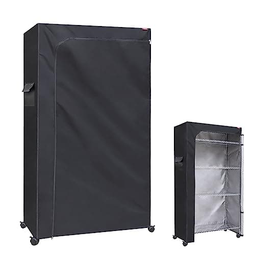 ZYSUOR Shelving Cover Wire Shelf Rack Dust Cover 30X14X54The TwoWay Zipper Design can be Opened up Down or All for Easy Access No ShelvesBlack