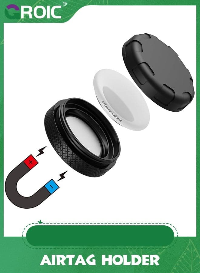 The Ultra-Secure Magnet AirTag Holder,Compatible with Apple AirTag Waterproof Case丨Strong Neodymium Magnet丨Sturdy丨Easy Installation for Car,Utility Trailer,Bike,Metal Surfaces etc