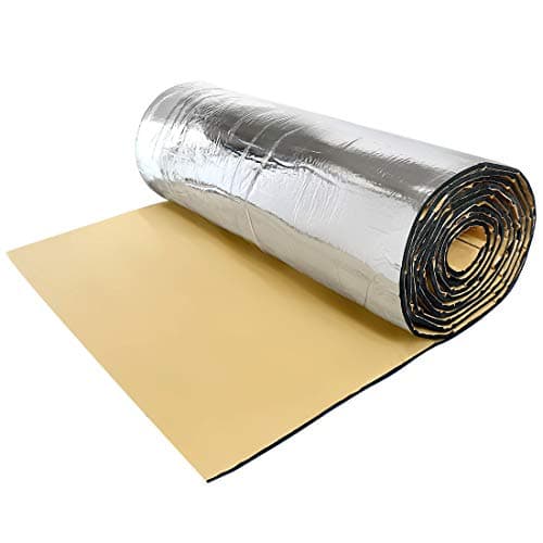 uxcell 394mil 10mm 10.76sqft Car Auto Heat Sound Noise Dampener Deadener Insulation Hood Door Underlay Mat 40"x40" -Intensive Aluminum Foil Face for Car