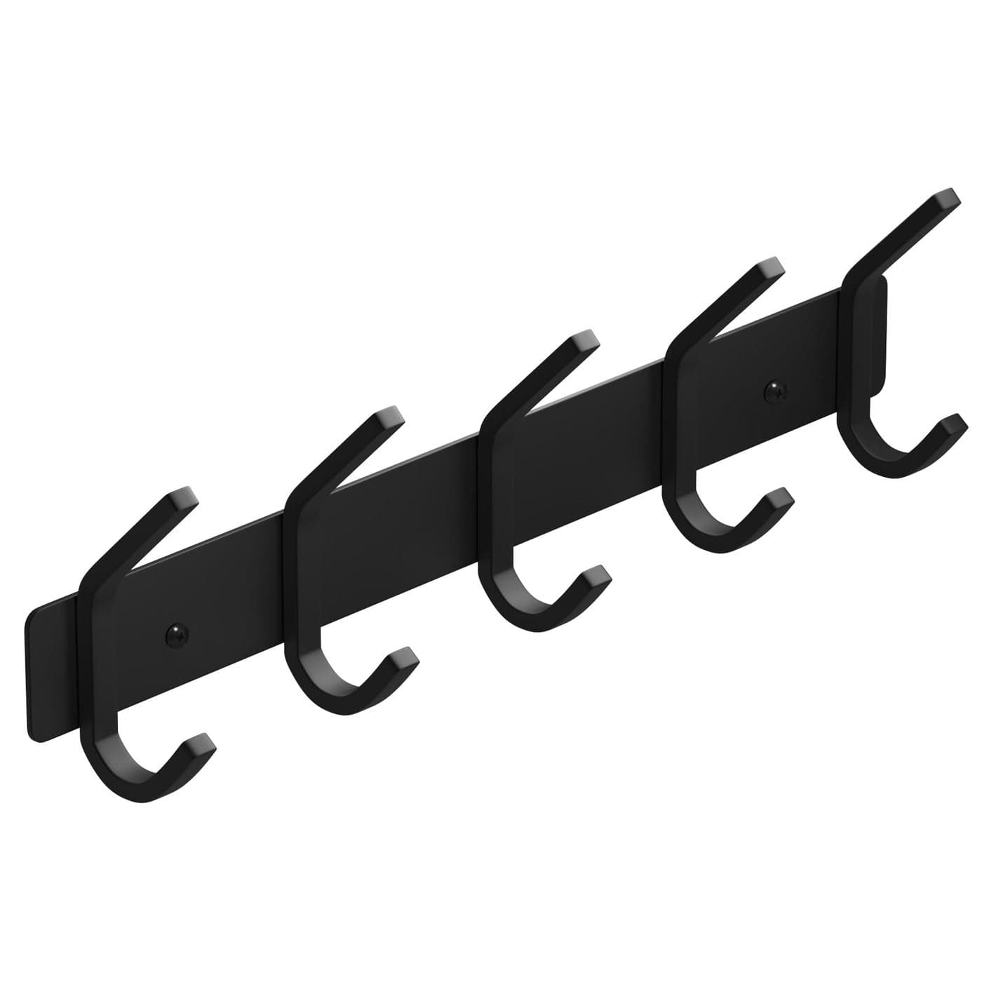 VAEHOLD Wall Hooks Heavy Duty Aluminum Towel Hooks for Hanging Coat Hat Key Clothes Closet Hook Wall Mount for Kitchen Bathroom Office C Shape Coat 5 Hooks 1 Pack