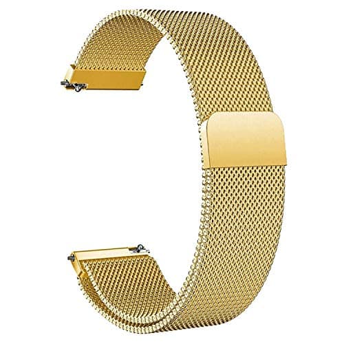 ACM Watch Strap Magnetic Loop 22mm Compatible with Fire-Boltt Phoenix Pro Bsw100 Smartwatch Luxury Metal Chain Band Champagne Gold