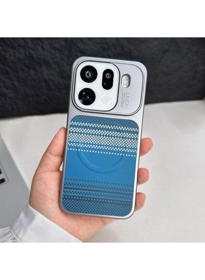 Compatible with Oppo Find X9 Pro(2025) Case,Non-Slip Slim Light Touch Feeling Wireless Charging/Magnet Compatible with Find X9 Pro Tactile Woven Case (Blue)