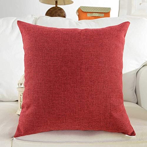 Khooti Jute Cushion Cover, 24x24 (Red) (Pack of 5)