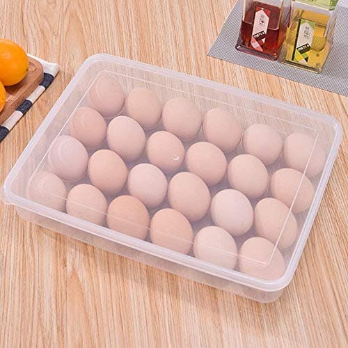 Stewit® 24 Grid Egg Storage Box Egg Refrigerator Storage Tray, Stackable Plastic Egg Containers for Fridge Kitchen Size of The 24 Egg Storage Box is (31x23x6) Cm
