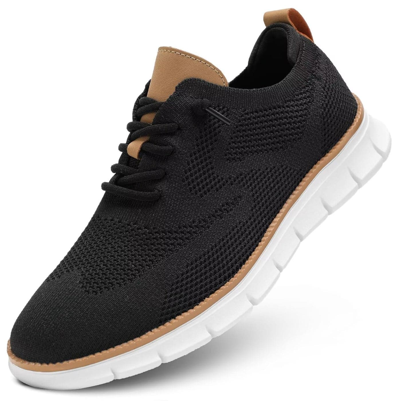 Mens Casual Business Oxfords Shoes Fashion Mesh Dress Walking Sneakers Comfortable Lightweight Soft Sole Black