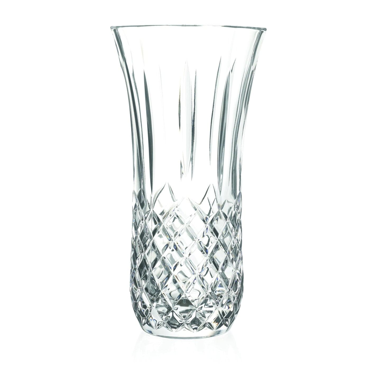 Glass Vase 12 Flower Vase Table Vase for Flowers Roses Cut Design Made in Europe by Barski