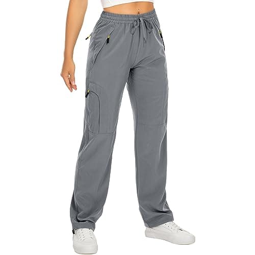 Toomett Womens Hiking Cargo Pants Quick Dry UPF50 Outdoor Pants for Women Fishing Safari Travel Stretchy Pants with Pockets6608GreyXS