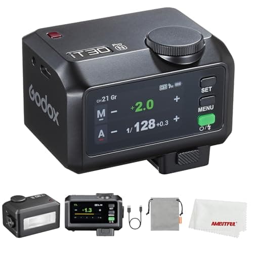 Godox iT30Pro N iT30ProN Mini Flash for Nikon Camera, TTL Auto-Exposure, HSS 1/8000 Seconds, 2.4G Wireless Xsystem, 2.8" Full-Color Touchscreen, Lithium Battery (Black)