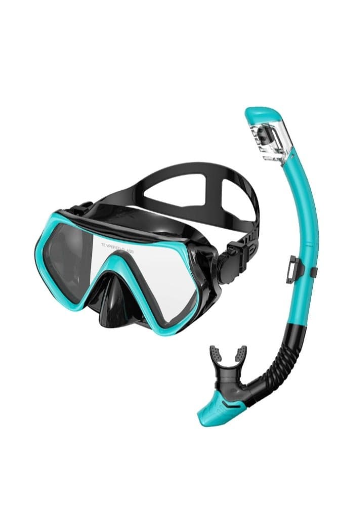 Snorkeling Gear for Adults, Dry-Top Snorkel Set Scuba Diving mask, 180°Panoramic Wide View Professional Snorkeling Gear Breathing Freely Snorkel Mask