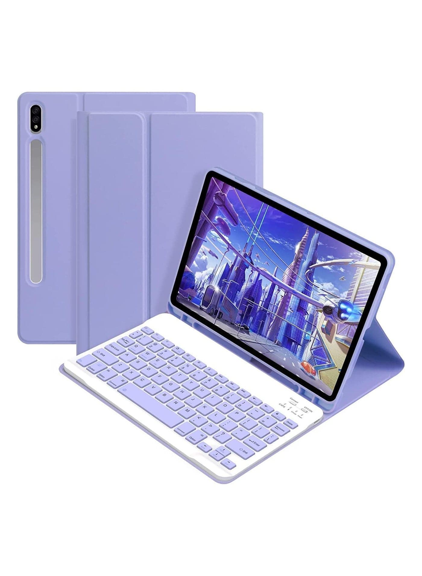 Keyboard Case Compatible with Samsung Galaxy Tab S10 Ultra 2024 14.6-inch Slim PU Case Detachable Wireless Keyboard Case for Galaxy Tab S10 Ultra Tablet with Pen Holder