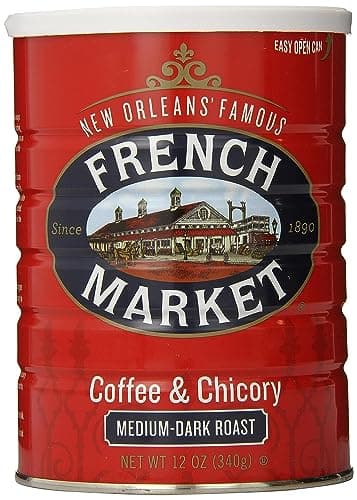 French Market Coffee Chicory MediumDark Roast Ground Coffee 12oz Can Pack of 1