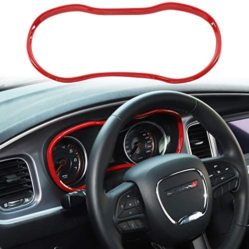 Voodonala for Charger Center Consoles Dashboard Dash Board Instrument Fascia Trim for 2015-2025+ Dodge Charger Interior Accessories, ABS Red 1pc