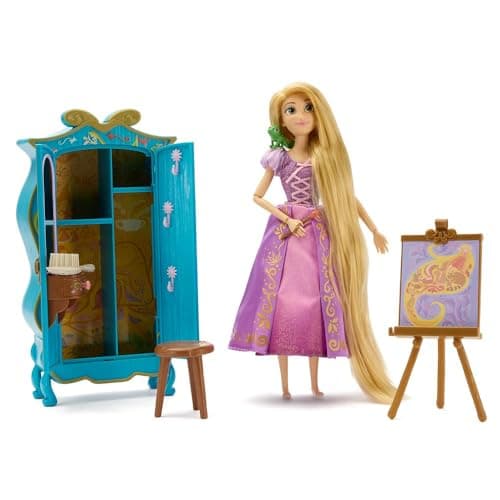 Disney Store Official Rapunzel Doll Wardrobe Vanity Play Set Includes Doll in her Purple Princess Dress Pascal Other Accessories Perfect for Those who Adore Princess Toys Accessories