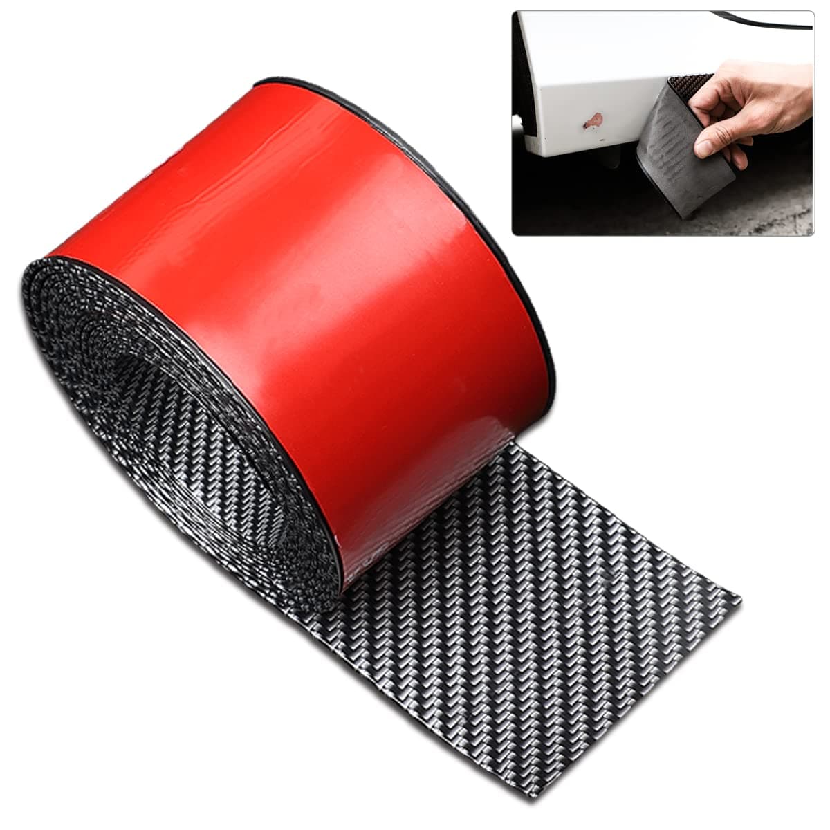 Universal Carbon Fiber Pattern Side Skirts AntiScratchRubber AntiScratch Side Skirts Edge GuardsProtector for Sedans Truck SUVRubber Bumper Protector 10CMx4MCarbon Fiber Pattern