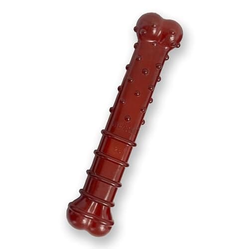 Nylabone Textured Bone Power Chew Toy for Dogs Durable Tough Dog Toys for Aggressive Chewers Basted Blast Bacon and Steak Flavor Large Dogs Up to 50 lbs 1 Count