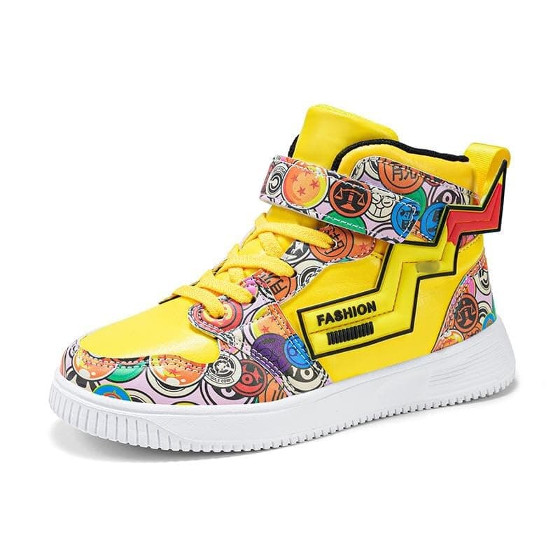 Zixer Men's Light Weight High Top Platform Fashion Synthetic Leather Sneakers | Sports, Crazy Casual Shoes for Mens | Ankle Lace-Up Footwear for Men or Boys Yellow