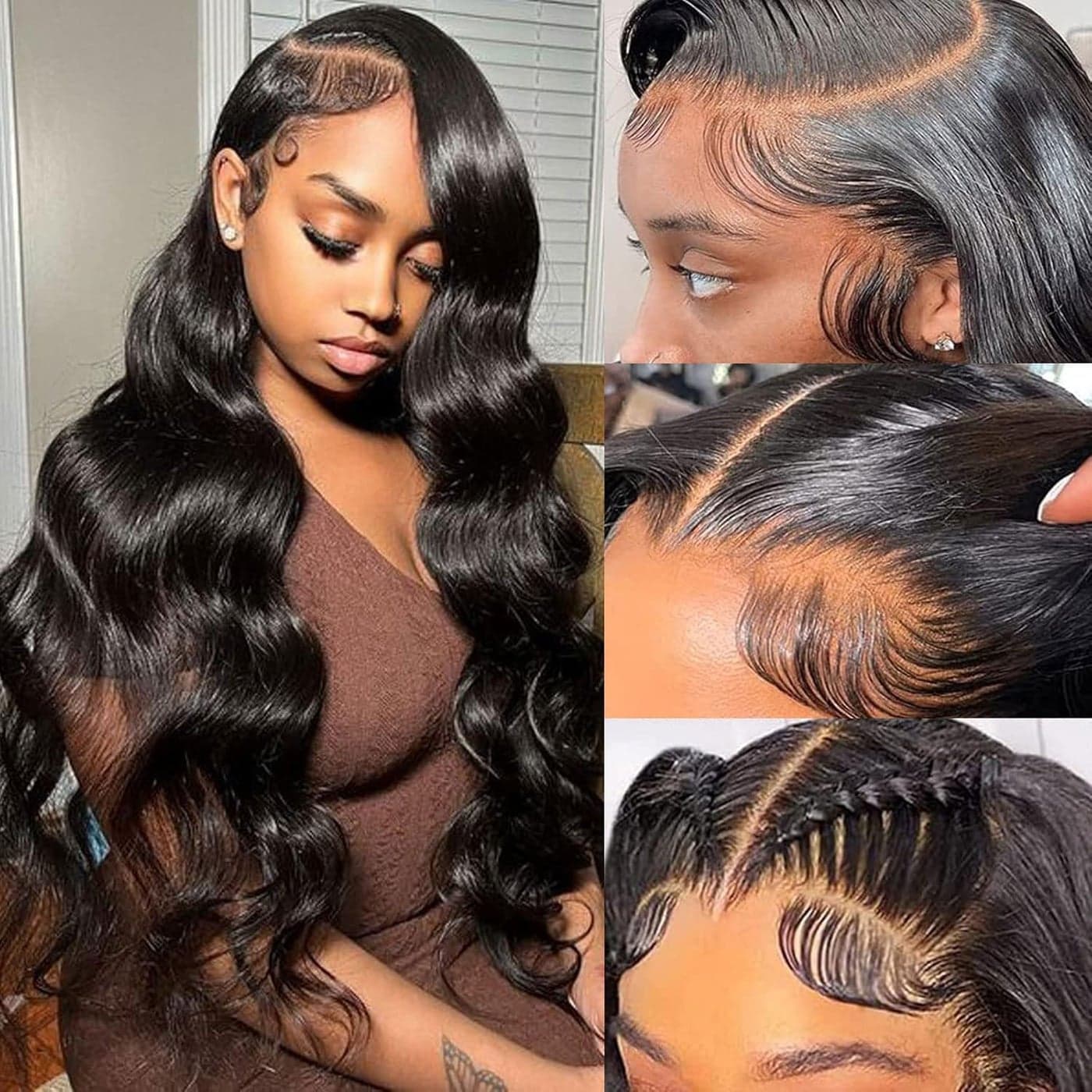 ANNELBEL 24 Inch 250 Density HD Lace Front Wigs Human Hair 13x6 Body Wave Lace Frontal Human Hair Wigs for Women Glueless Wigs Human Hair Pre Plucked Body Wave Wig Natural Color