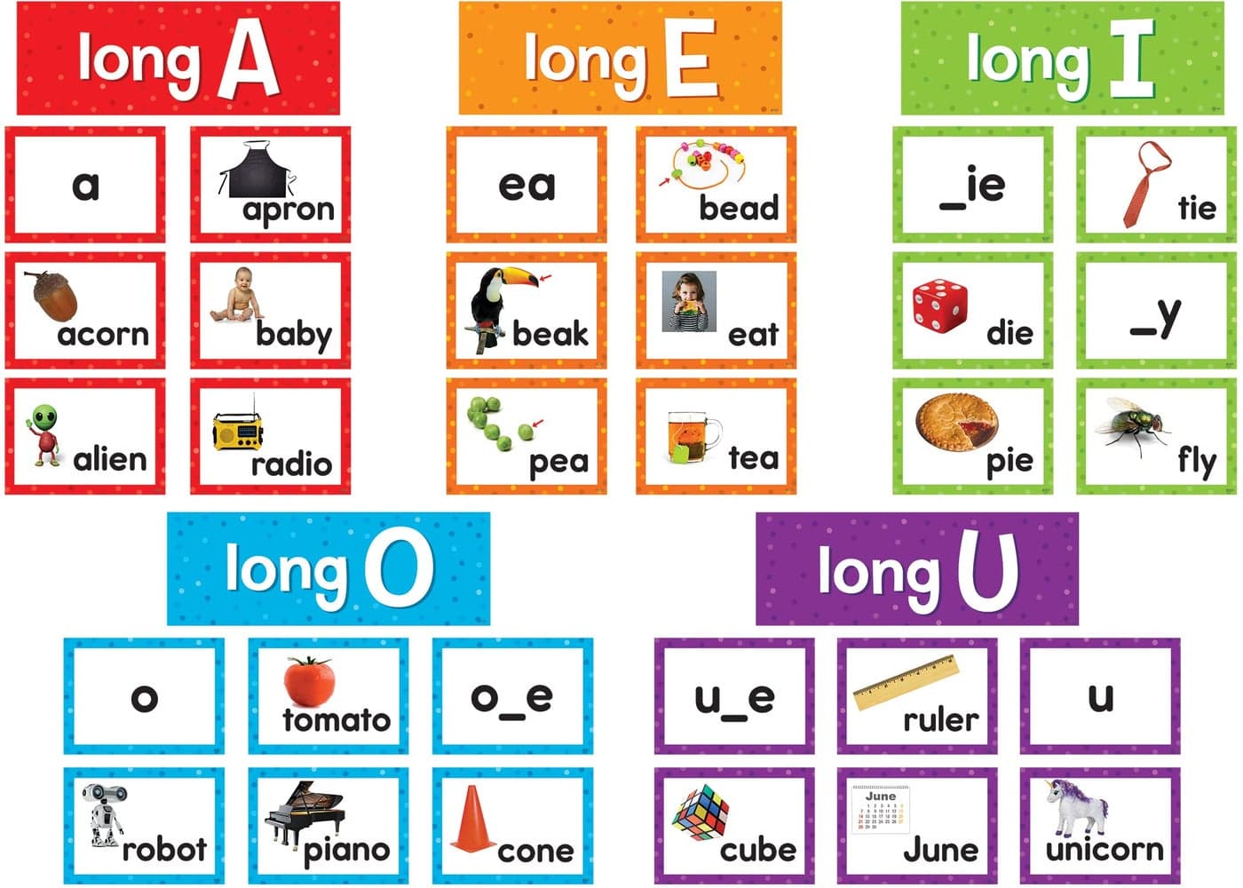Teacher Created Resources Long Vowels Pocket Chart Cards TCR20851