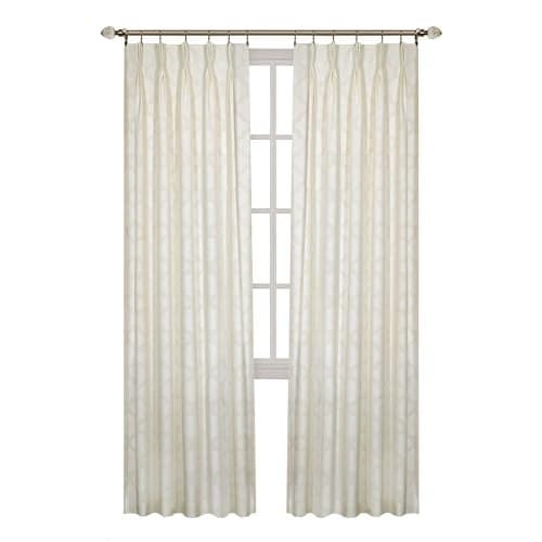 ACHIM Windsor Room Darkening Pinch Pleat Panel Window Curtains - 34 x 63 Inch (Ivory) - Polyester Soft Window Panel Windsor Blackout Drapes - Pleated Shades for Bedroom & Living Room Home Decor