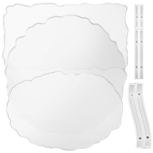 Hoolerry 5 Pcs Silicone Irregular Resin Molds Practical Resin Tray Molds Set Tray Handle Casting Craft Supplies for Home Gift DIY Serving Board Fruit Platter