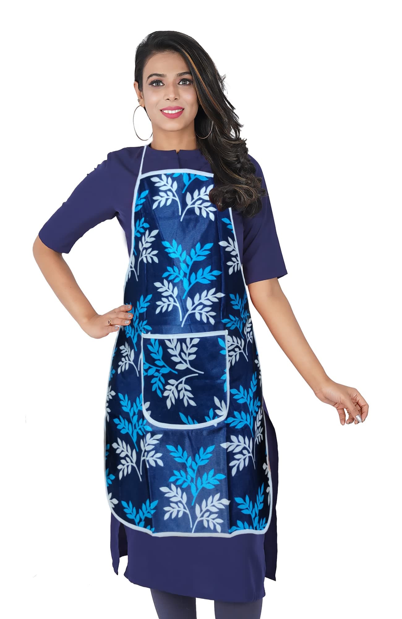 KANUSHI Industries® Apron for Kitchen Waterproof with Front Pocket(Blue)(APRON-1-PC-BLUE-SMALL-LEVS)