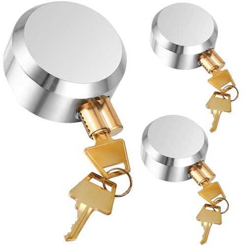 Hotop 3 Pcs Hidden Shackle Padlocks Puck Lock Keyed Alike Trailer Puck Lock 2-7/8" Hidden Heavy Duty Padlocks with 6 Pcs Keys for Trailer Pucks Padlock