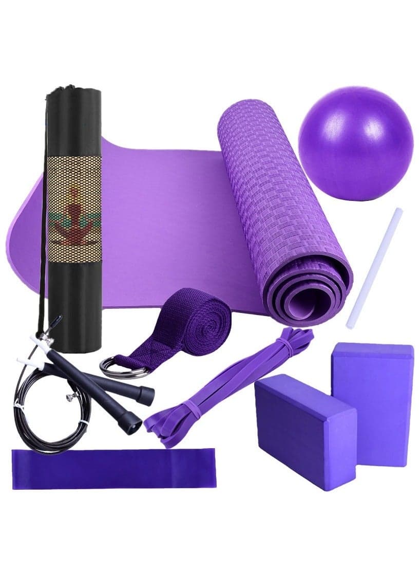 Yoga Sets for Women Pilates Yoga Home Fitness Set,Yoga Mat, Yoga Ball, Stretch Band, Resistance Band, Tension Circle, Yoga Brick, Yoga Home Fitness Set, For Full Body Workouts