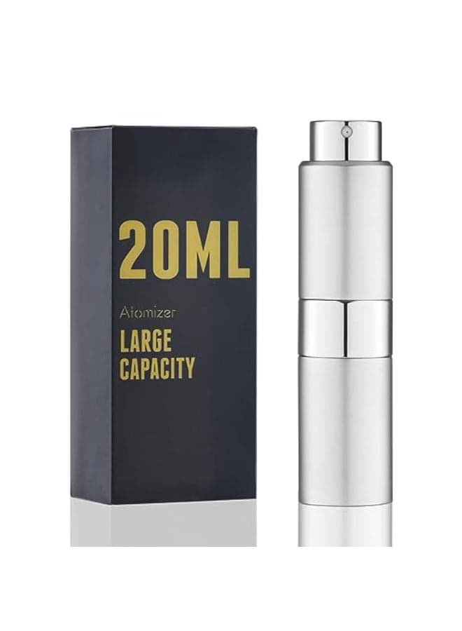 owlyee Perfume Travel Refillable Atomizer Bottle Cologne Spray Mini for Refill Empty Fragrance Sprayer for Men Large Size 20ML Silver