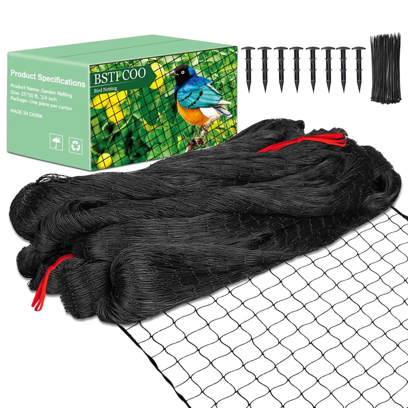 BSTPCOO Bird Net 25x50 Bird Netting for Chicken Coop Roof Nylon 34 Mesh Poultry Netting Garden Nettings for Fruits Trees Plant Aviary Nettings Deer Fence Trellis Net