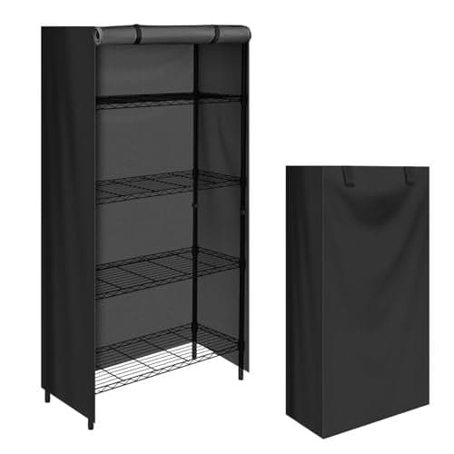 CATOTEL Storage Shelving Unit CoverWaterproof Shelf Cart Cover Protective Outdoor Indoor Storage Rack Dust Cover with Zipper 325Lx165Wx72H Black O0C2NHZY28