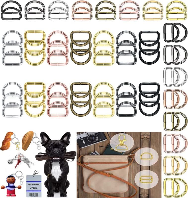 DIY Crafts 3 Pcs D Rings Bronze Round Swivel Snap Hooks and Round Rings Metal Swivel Lanyard Snap Round Hook Slide Buckle for Bags Walle 3 Pcs D Rings Bronze