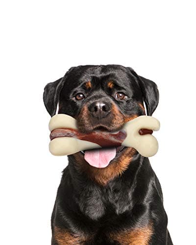 Tikaton Indestructible Dog Chew Toys for Aggressive Chewers Beef Flavor Durable Dog Teething Chew Toys Bones for LargeMediumSmall Puppies