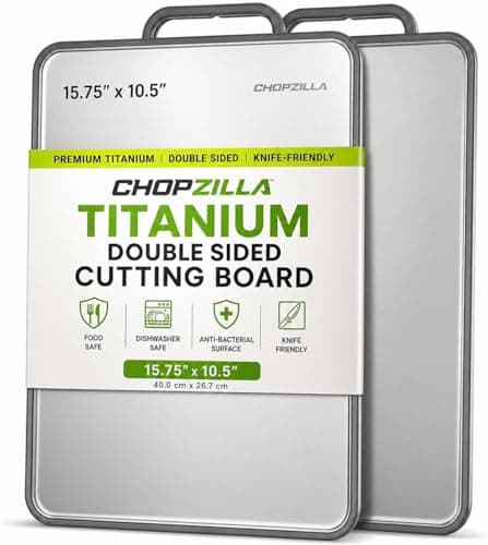 Chopzilla XL Titanium Cutting Board Food Safe Double Sided PP and Titanium Cutting Boards for Kitchen with EtchedIn Ruler for Meats Vegetable Chopping Dishwasher Safe 1575 x 105 1 Pk