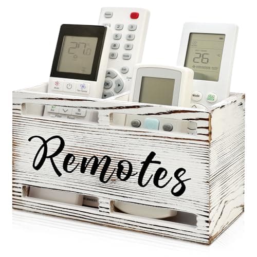 Wooden Remote Control Holder Wall Mount Remote Organizer for Table TV Controller Holders Remotes Caddy for Bed Wall Bedside Organizer Storage Control Box Farmhouse Nightstand Couch Decor 2 Slots