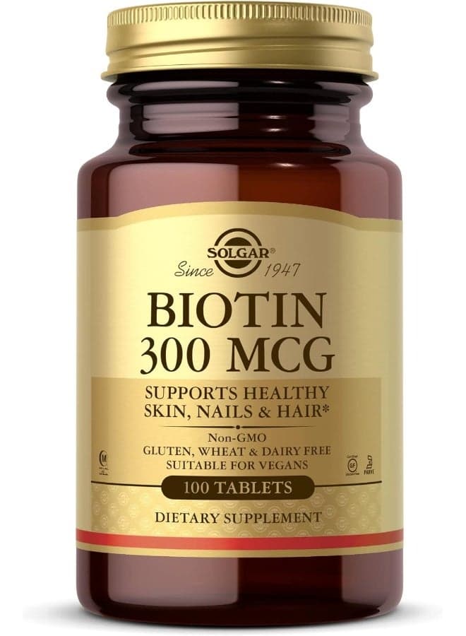 Biotin 300 mcg - 100 Tablets Packaging May Vary