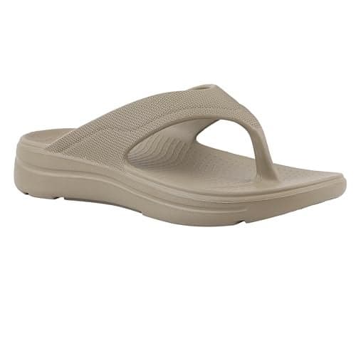 Neoz Extra Soft Men's Slippers with Cushion FootBed for Adult | Comfortable & Light Weight | Stylish & Anti-Skid | Waterproof & Regular Flip Flops for Gents/Boys, M-ZENO-KHAKHI_8