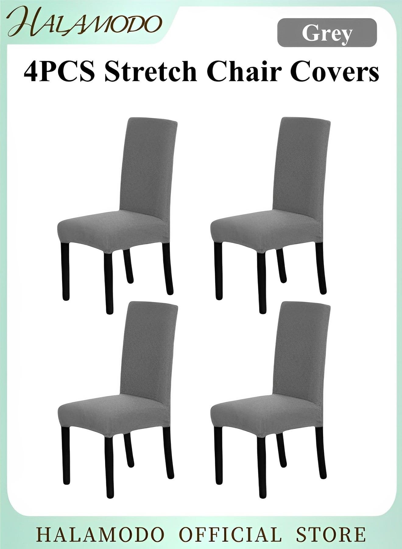 4PCS Stretch Chair Covers Removable Washable Dining Room Chair Covers Dining Chair Slipcovers Seat Protector Great Home Decor and Banquet Upholstery for Dining Room & Hotel & Party