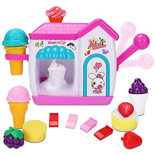AugToy Bath Toys for Toddlers 35 Years Ice Cream Foam Maker Bath Toys for Kids Ages 48 Bubble Pretend Cake Play Set Bathtub Water Toys Age 3 4 5 Year Old Girls Boys Holiday Birthday Gifts Idea