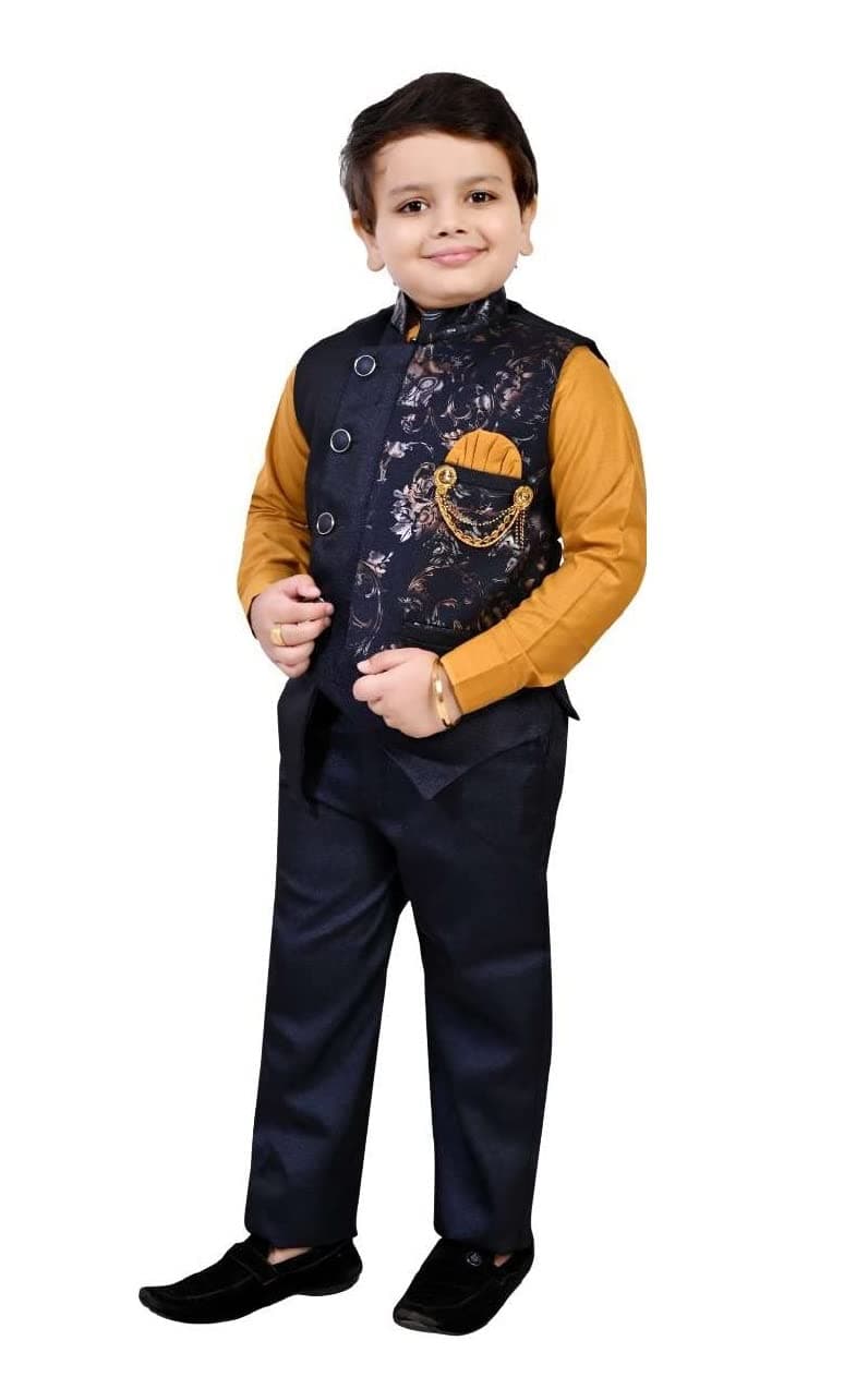 ZOLARIO Stylish and Versatile 3 Piece Clothing Set Dress for Kids Boys, Coat, Pant and Shirt Set, Ideal for Wedding, Casual and Birthday. (10-11 Years, Blue)
