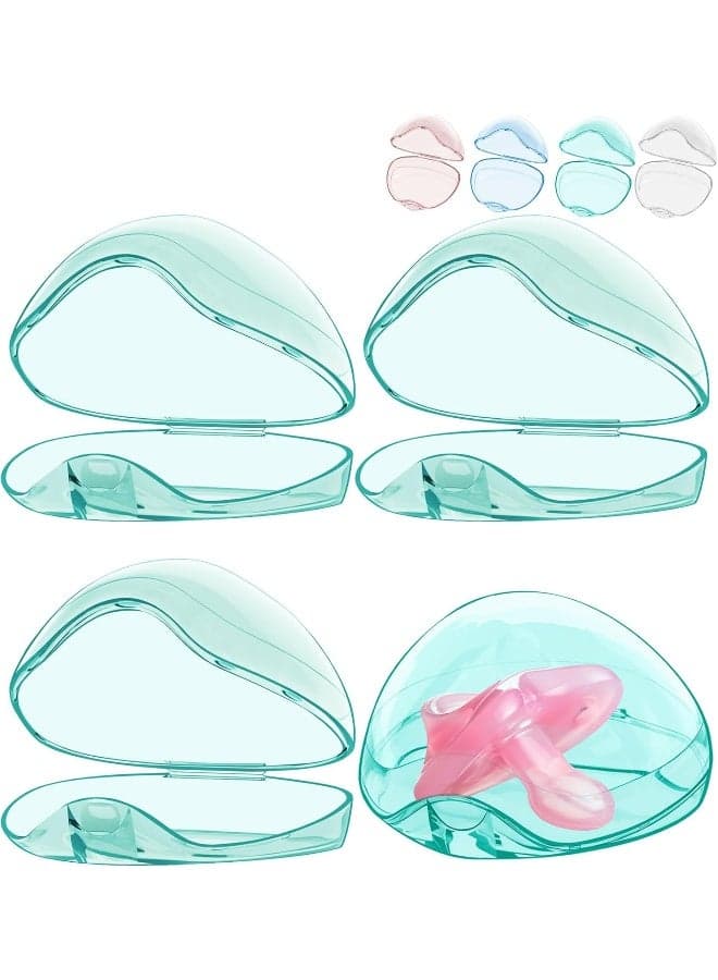 Smlpuame Pacifier Case, 4 Pack BPA Free Pacifier Holder Case, Transparent Container Box for Baby Binky