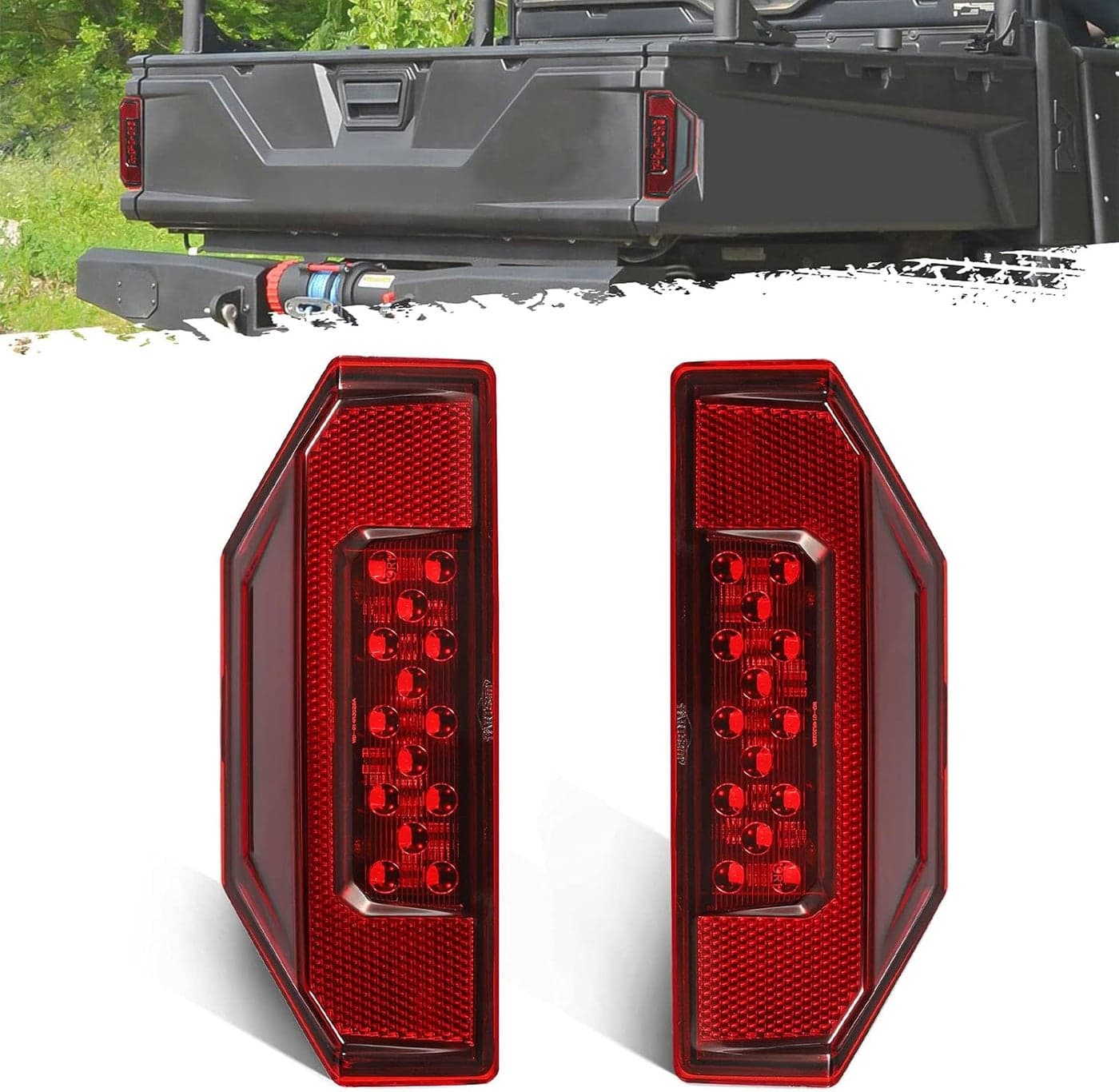 Partsam 2Pcs Rear UTV Tail Light Assembly for Polaris Ranger