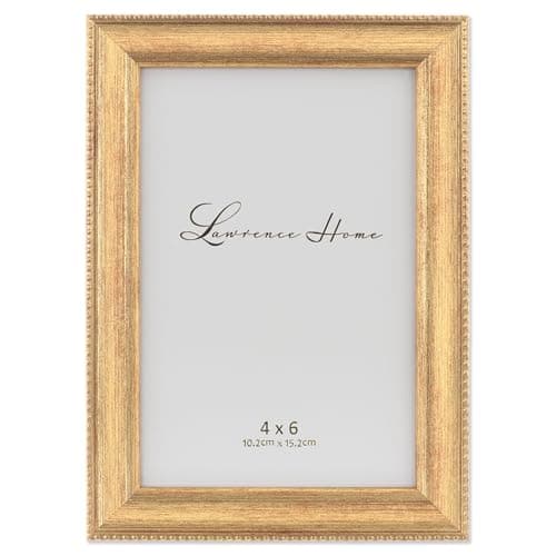 Lawrence Frames Classic Bead Picture Frame, 4x6, Gold