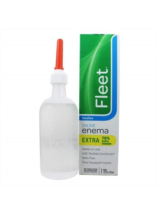 Laxative Saline Extra Enema for Adult Constipation, 7.8 fl oz Bottle (2 Pack)