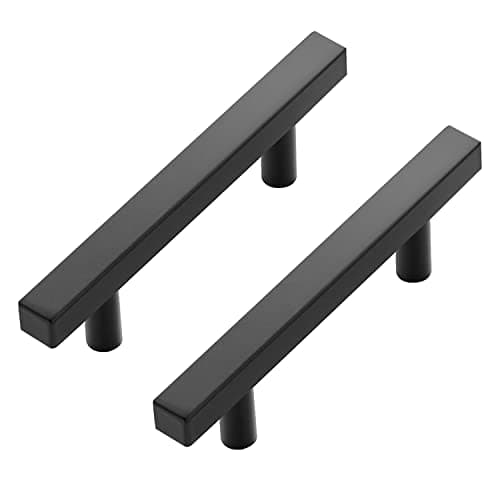 Ravinte 30 Pack Black Cabinet Handles 3 Inch Square Cabinet Pulls Matte Black Square Hardware for Kitchen Cabinets - 5 Inch Total Length
